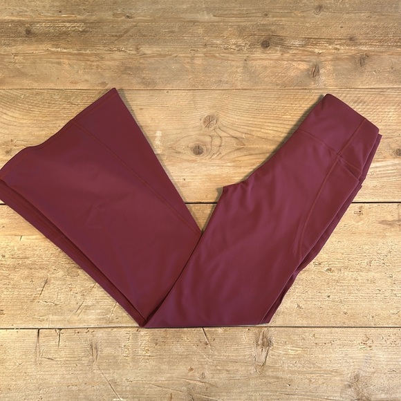 NWT- Fabletics HW Crossover Flare -MERLOT (32”) REGULAR INSEAM - Picture 3 of 12